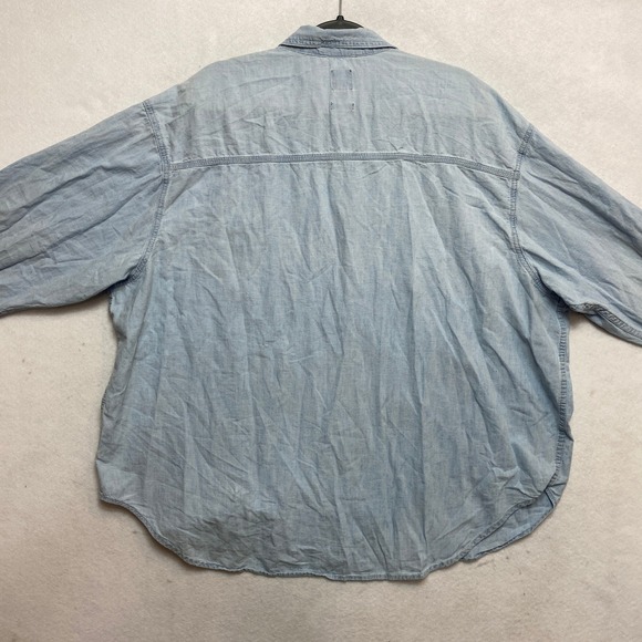 Gap The Big Shirt Womens XL Blue Long Sleeve Denim Chambray  Button Up Oversized - Picture 10 of 10
